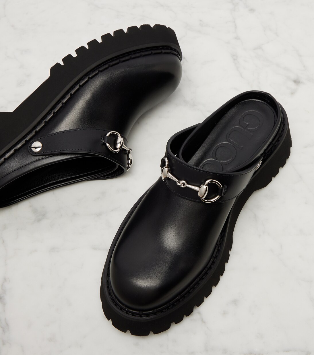 Horsebit leather mules | Gucci