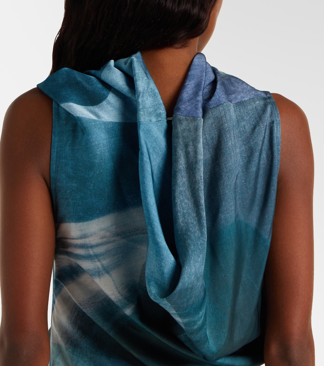 Robe longue imprimée en satin  | Jean Paul Gaultier