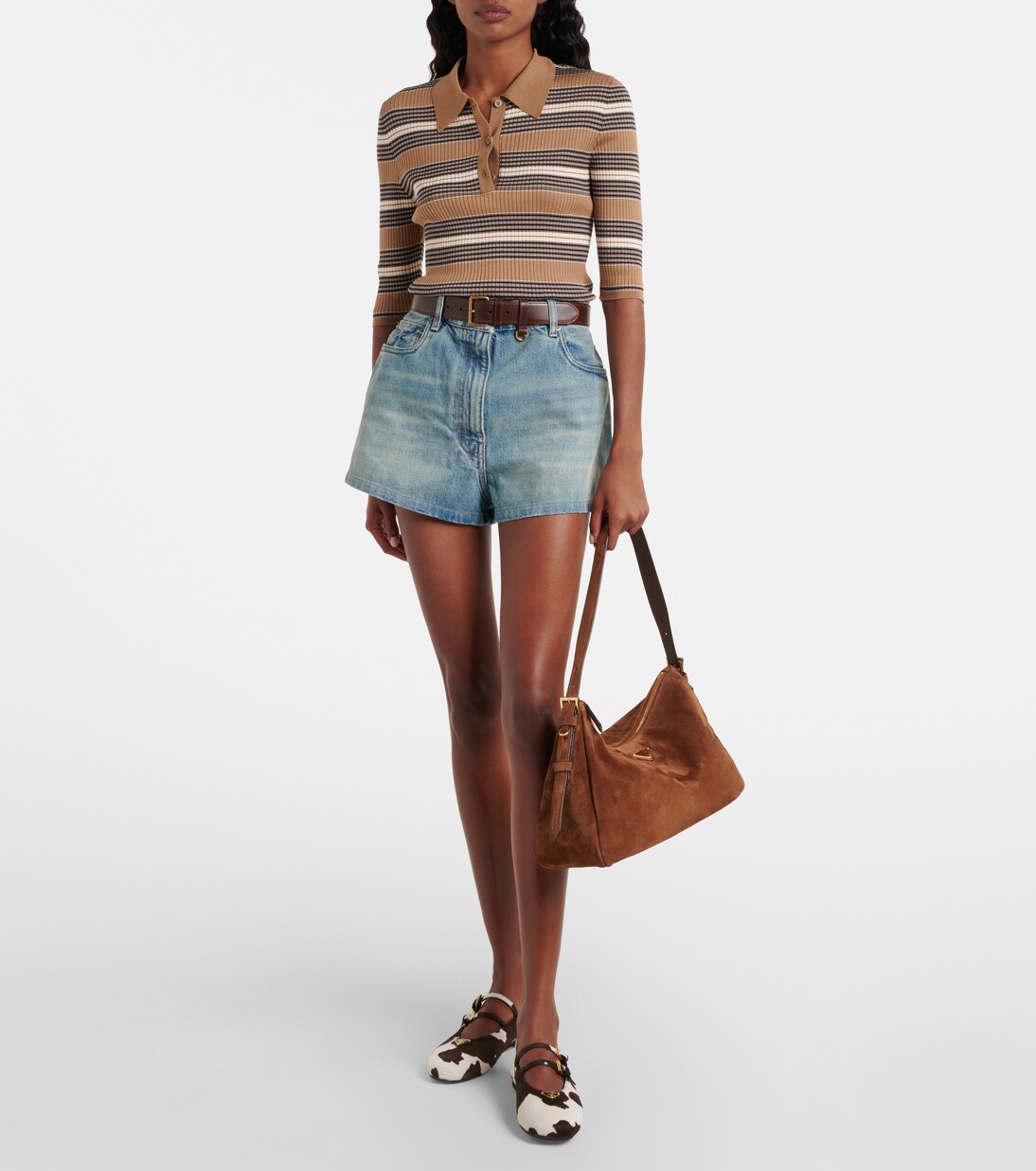 Prada Aimée Large suede shoulder bag | Prada