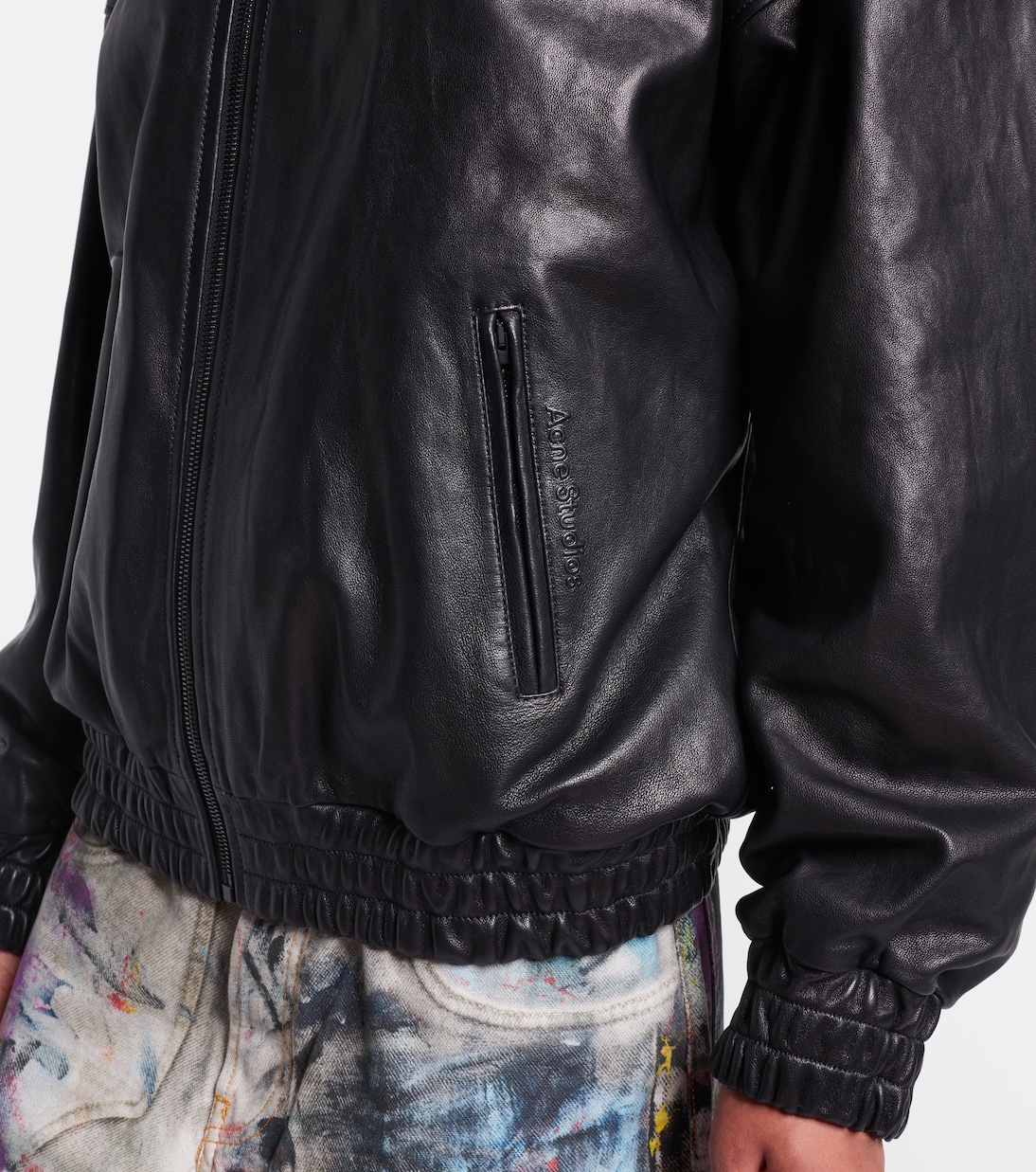 Veste en cuir à logo | Acne Studios