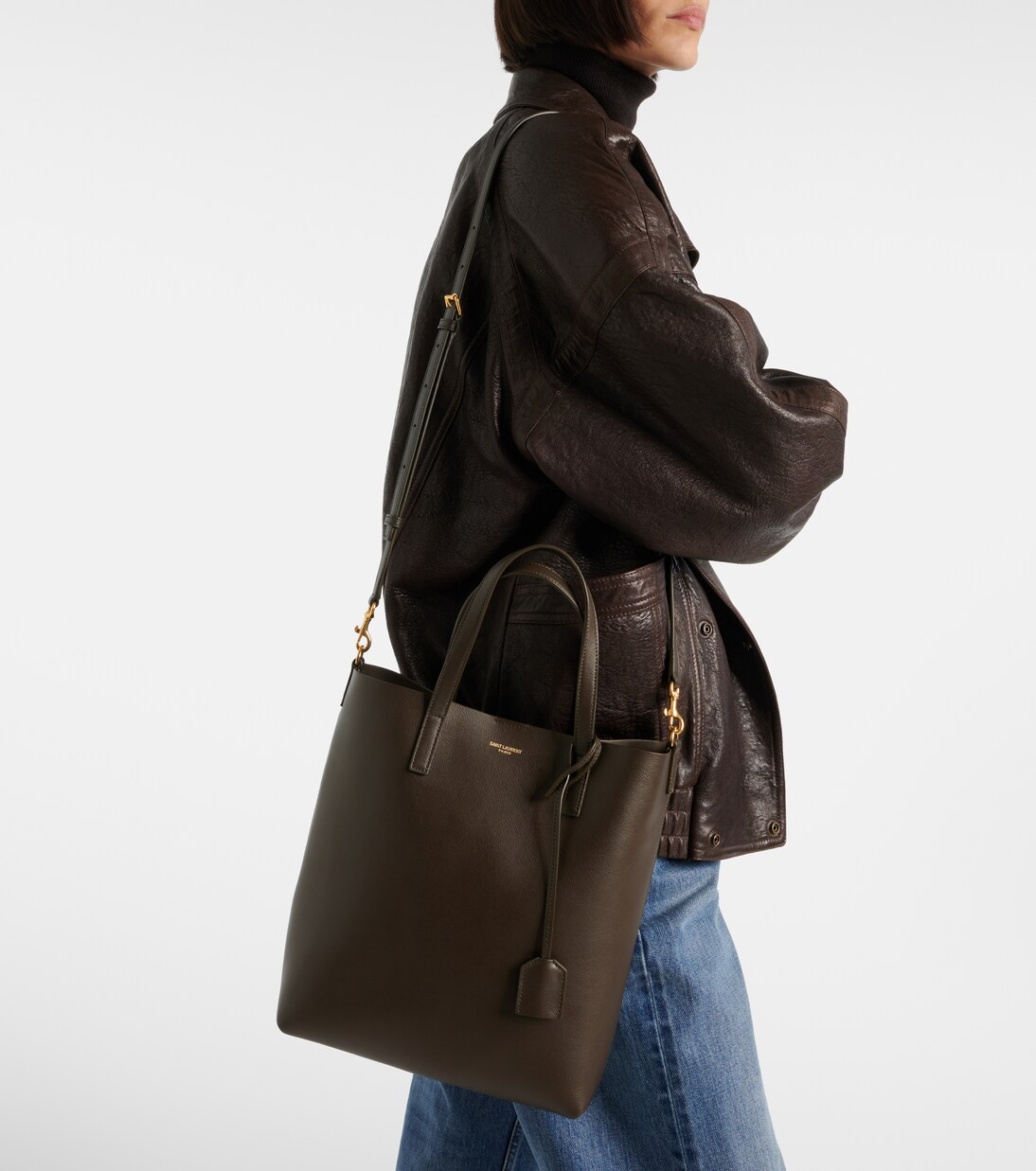 Toy Shopping N/S leather tote bag | Saint Laurent
