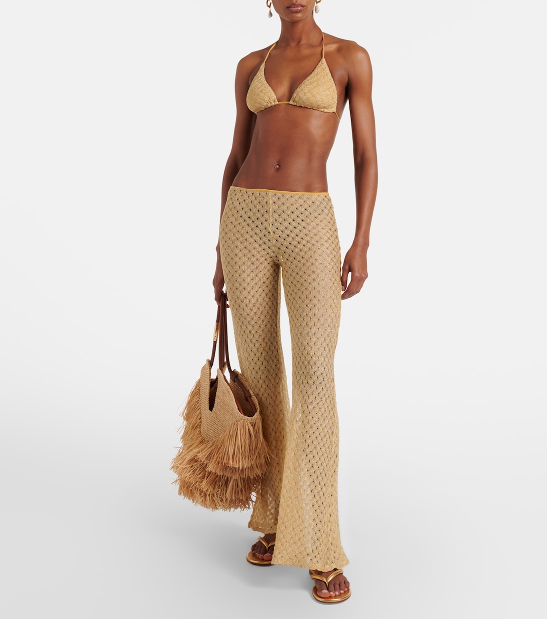 Open-knit lamé flared pants | Missoni