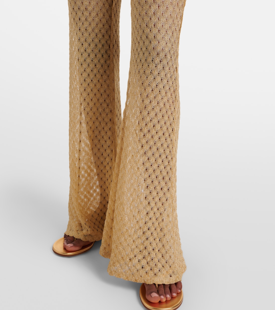 Open-knit lamé flared pants | Missoni