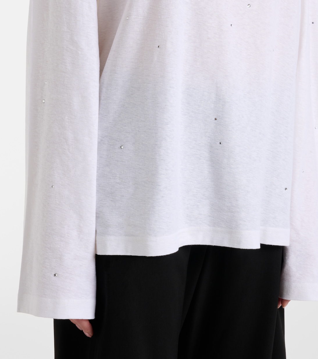 Longsleeve aus Jersey mit Kristallen | Acne Studios