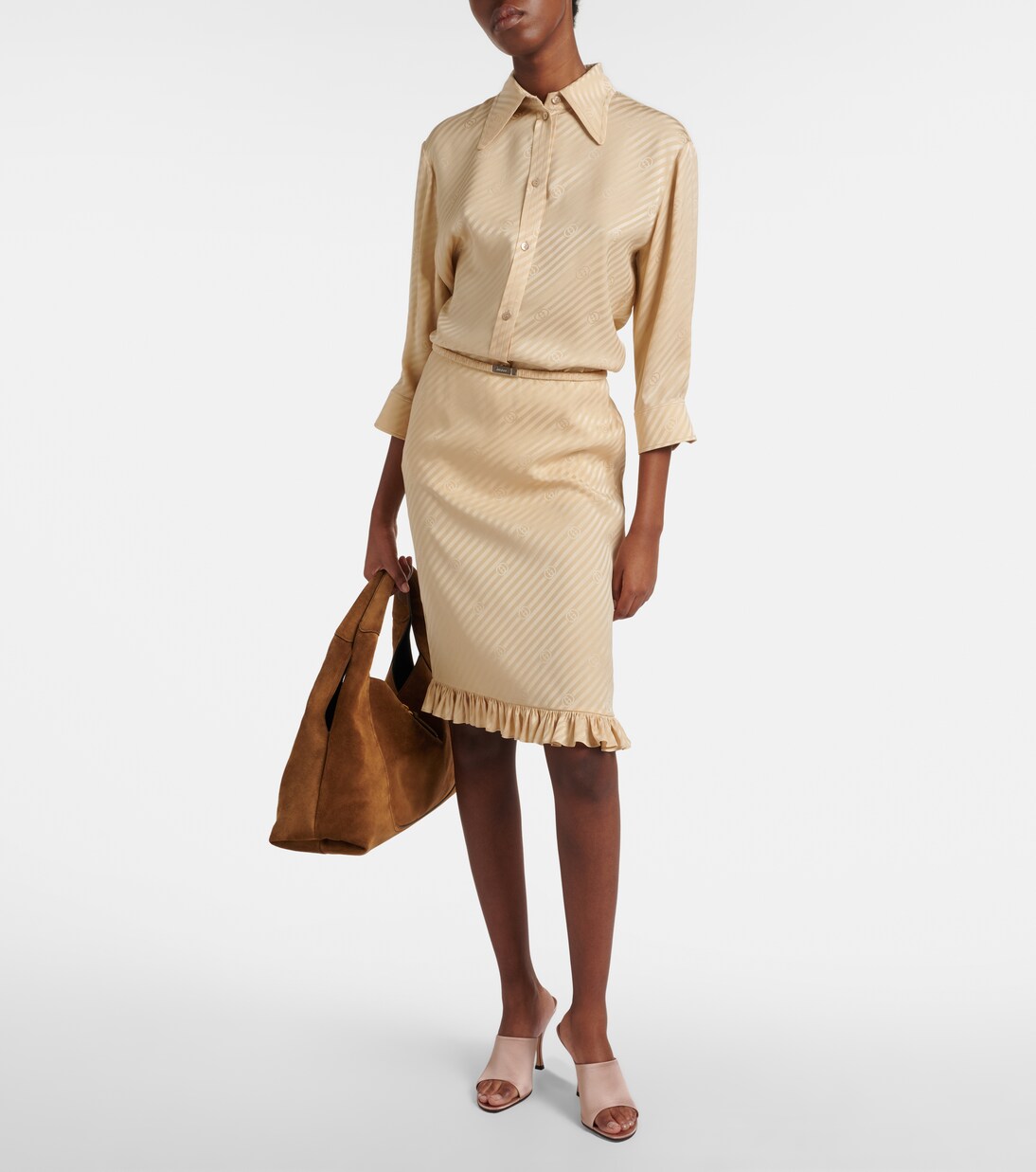 Minigonna in jacquard di seta Interlocking G | Gucci