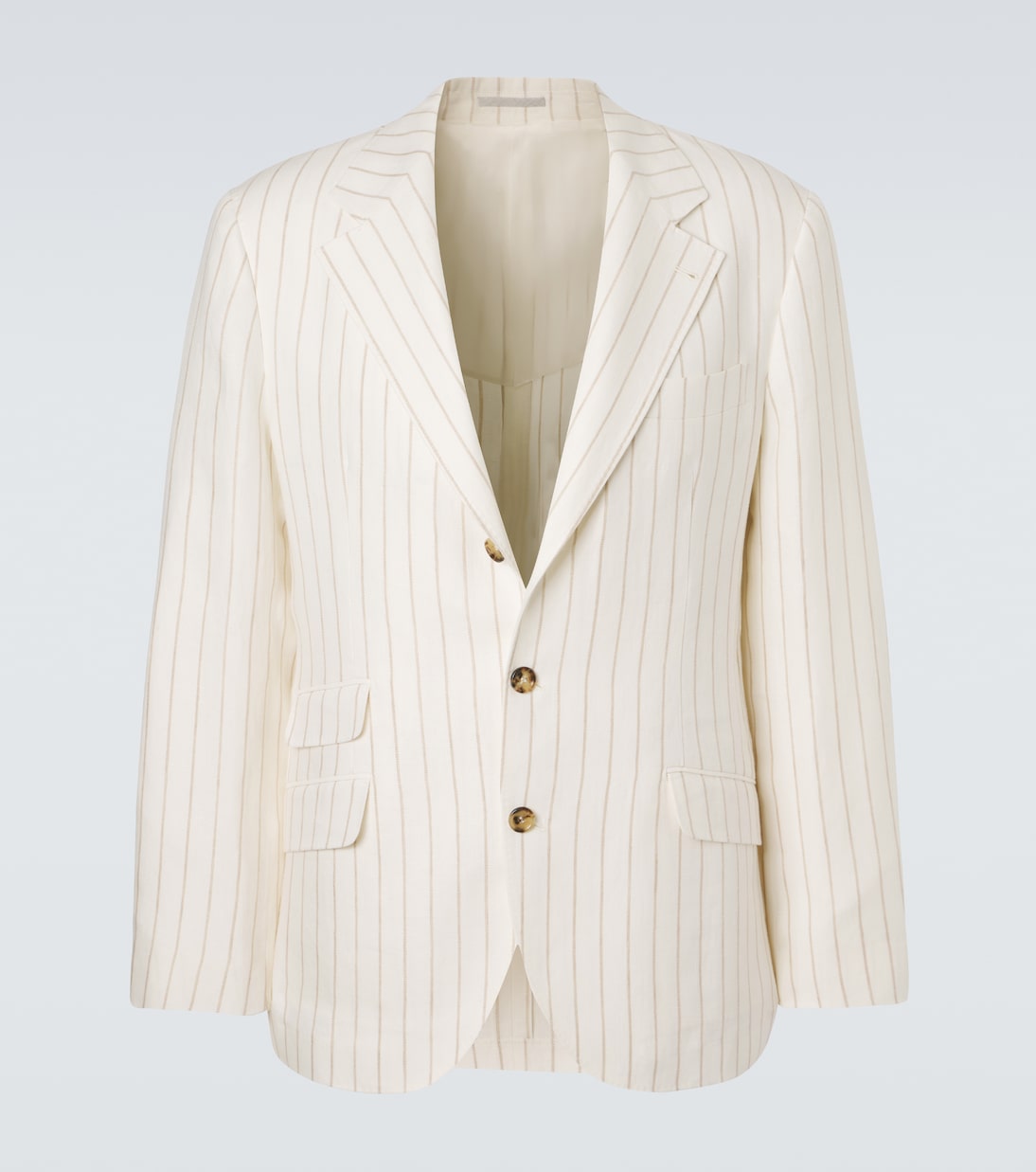 Chalk stripe linen twill blazer | Brunello Cucinelli