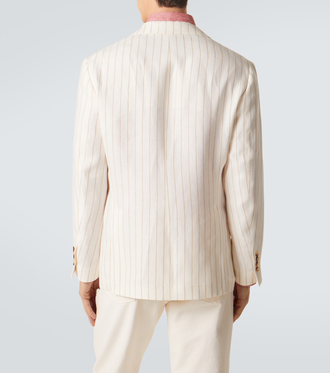 Chalk stripe linen twill blazer | Brunello Cucinelli