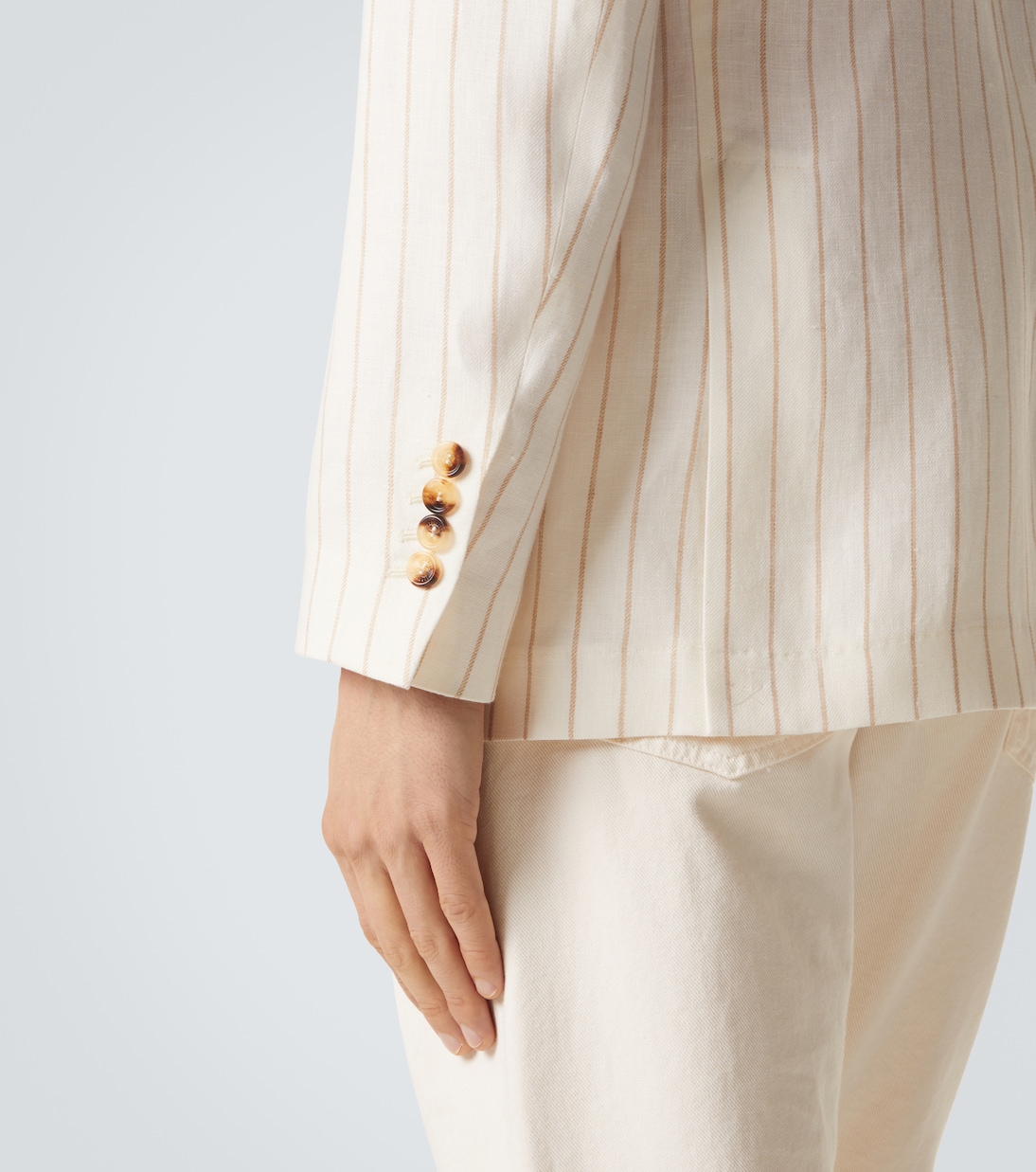 Chalk stripe linen twill blazer | Brunello Cucinelli