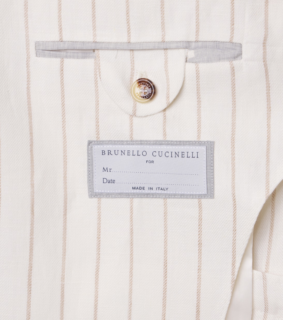 Chalk stripe linen twill blazer | Brunello Cucinelli