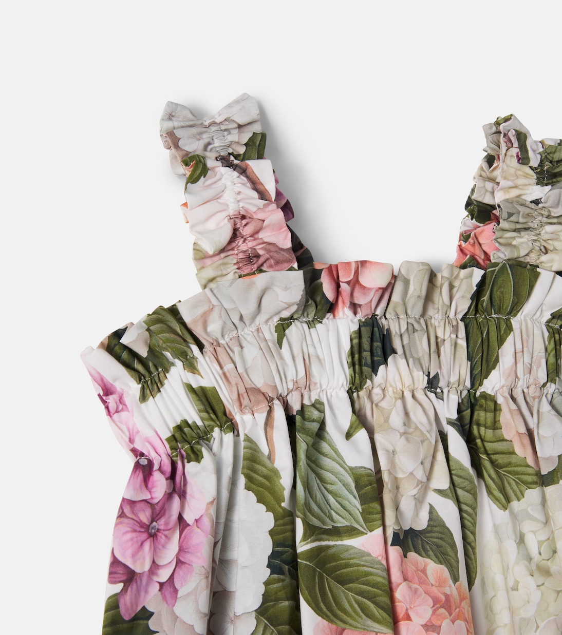 Abito in popeline di cotone con stampa floreale | Dolce&Gabbana Kids