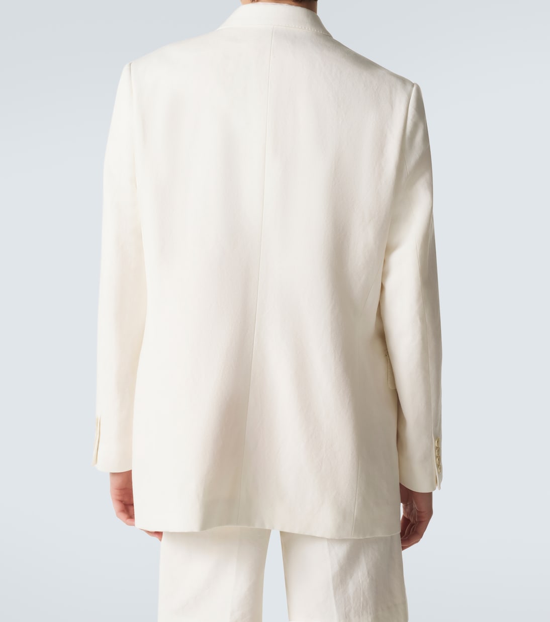 Double-breasted wool, cotton, and linen blazer | Auralee