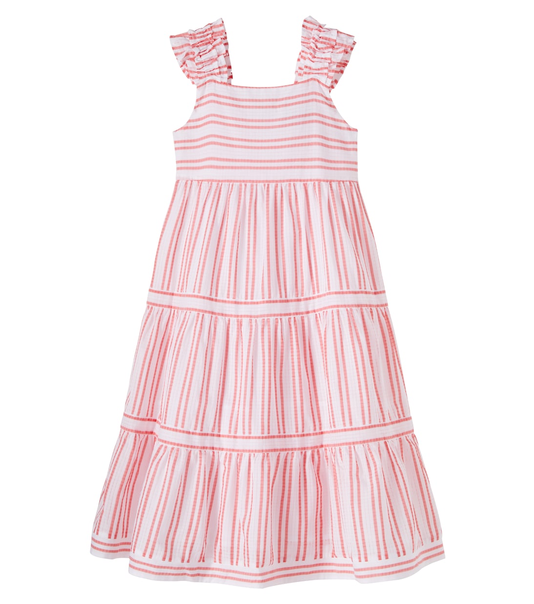 Ruffled striped cotton dress | Tartine et Chocolat