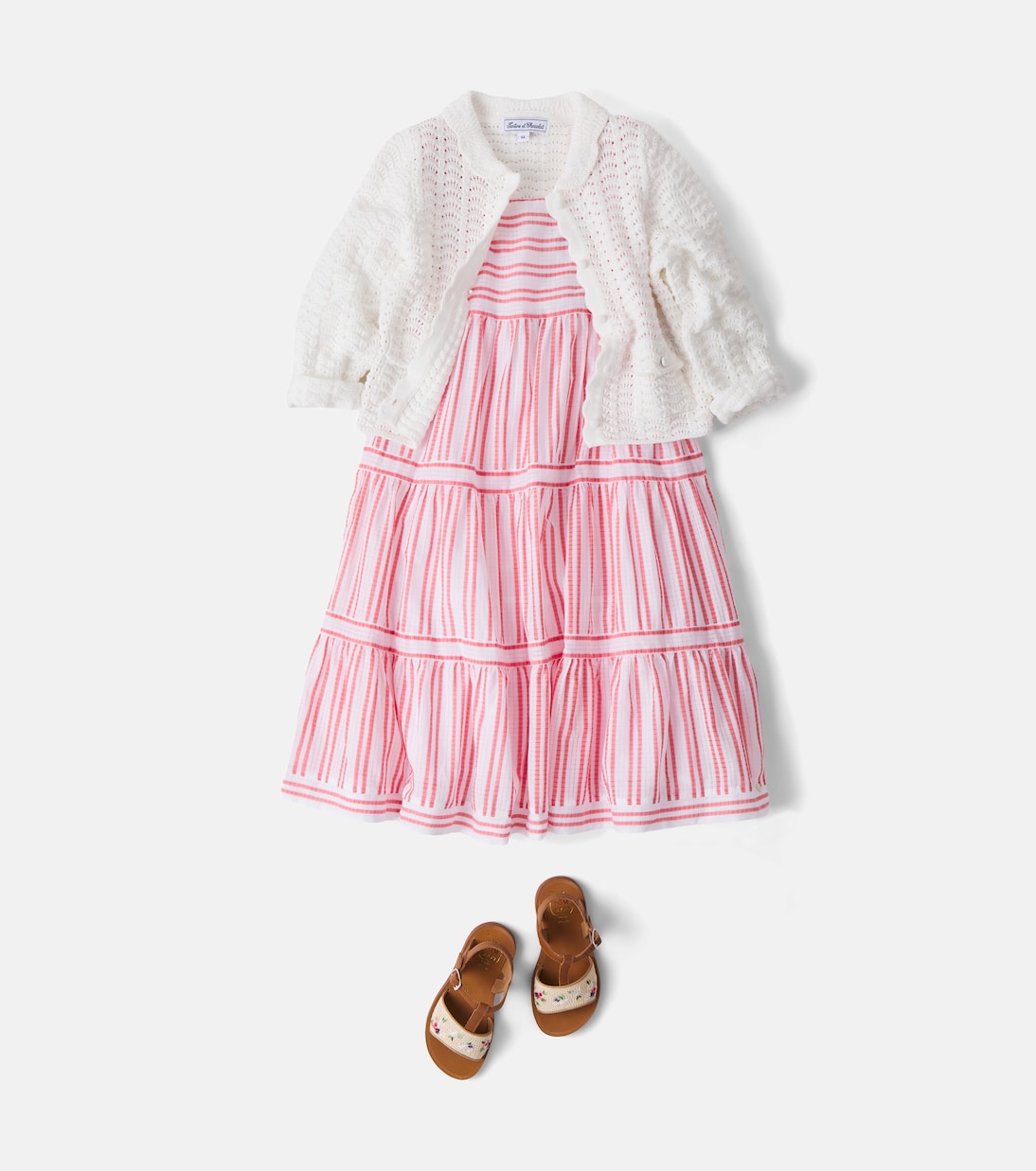 Ruffled striped cotton dress | Tartine et Chocolat