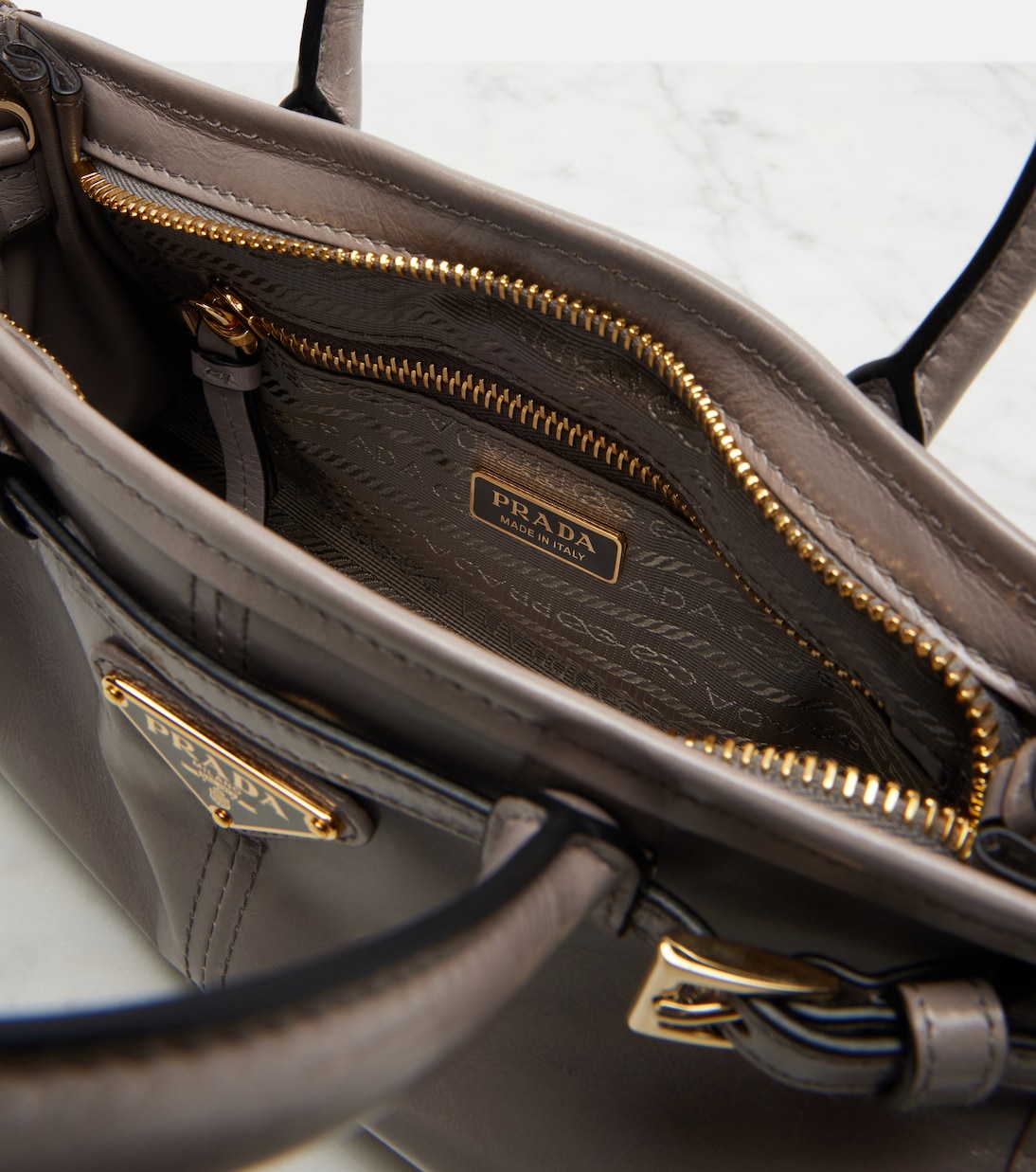 Prada Bonnie Mini leather top-handle bag  | Prada