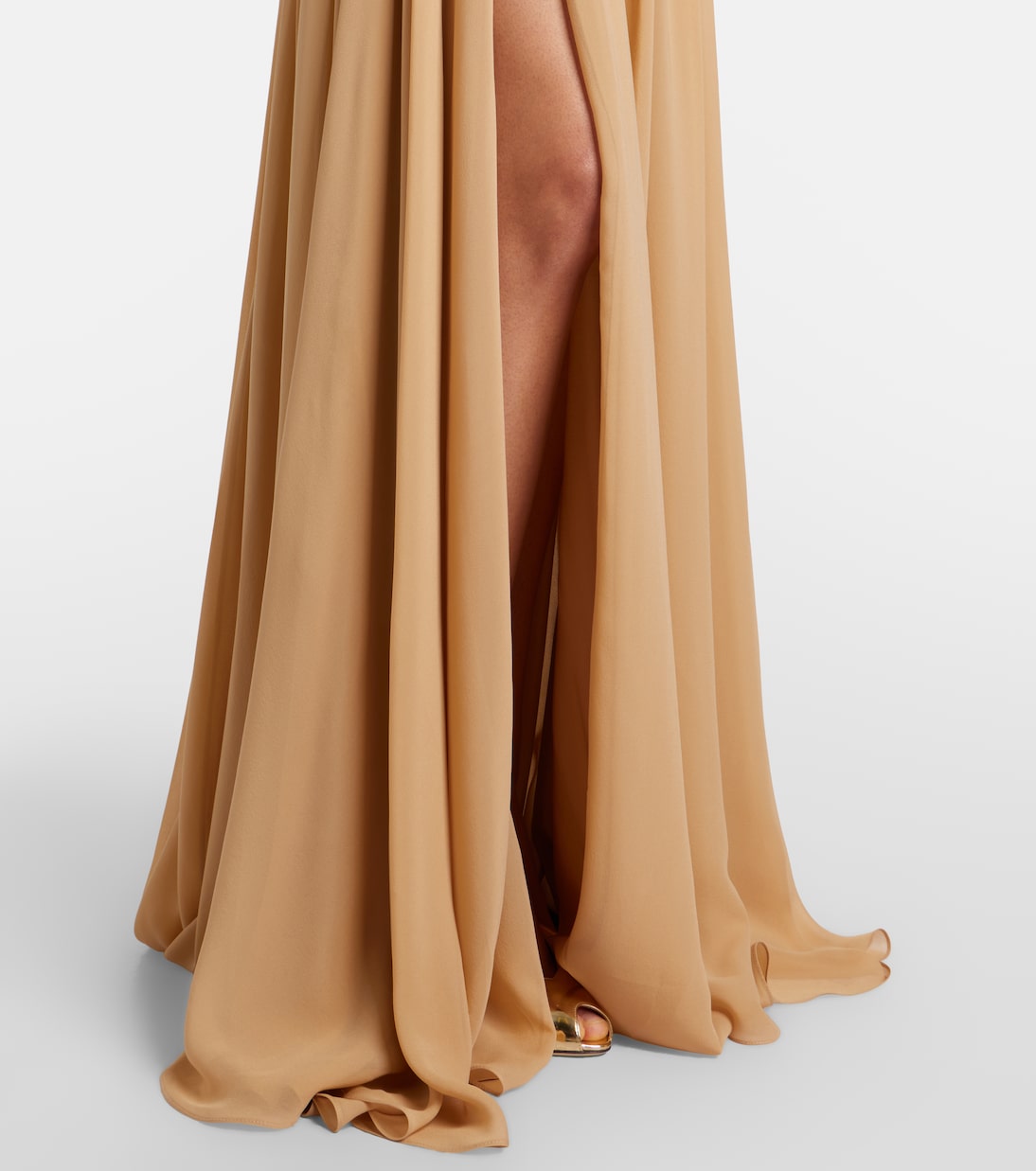 Raffia-trimmed silk-blend tulle gown | Elie Saab