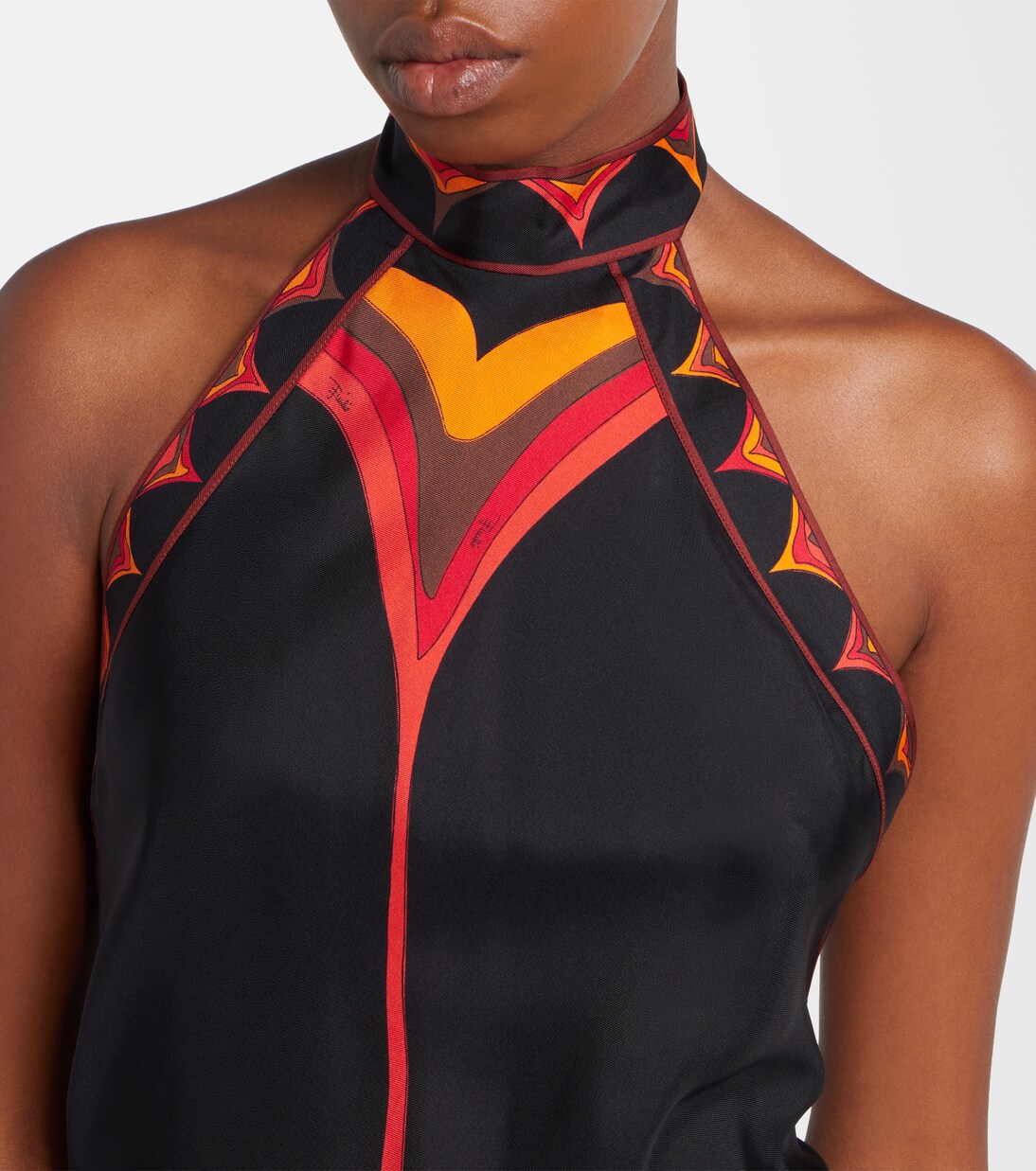 Fari halterneck silk twill midi dress | Pucci