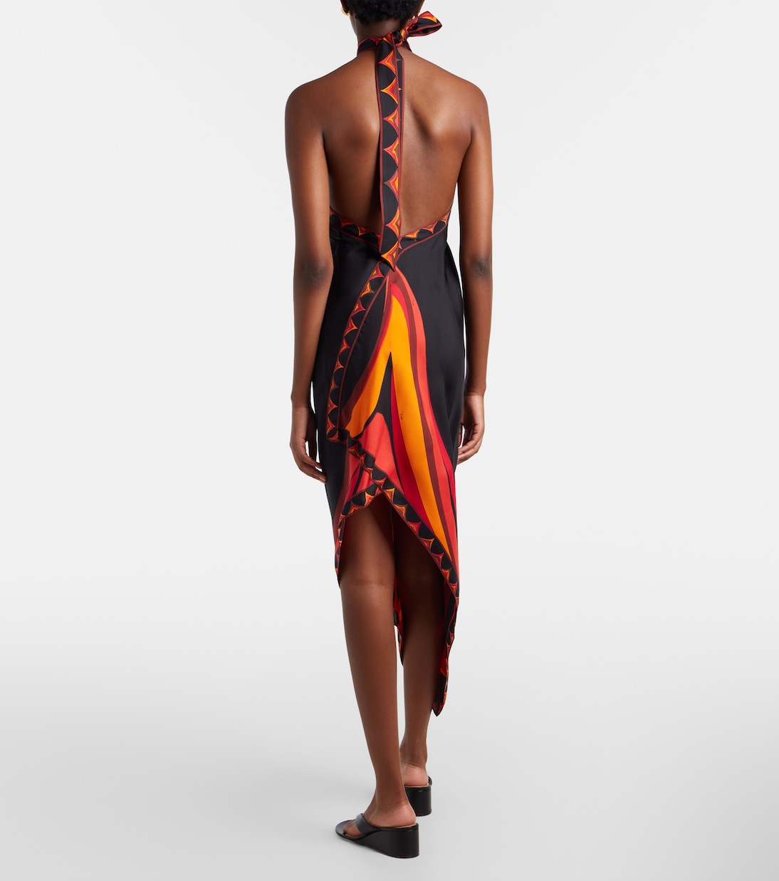 Fari halterneck silk twill midi dress | Pucci