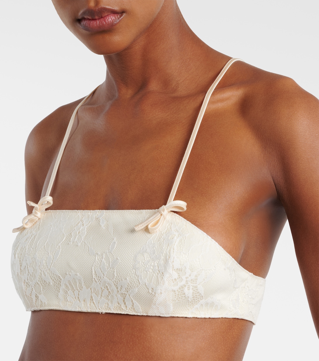Eteri bow-detail lace bra top | Aya Muse