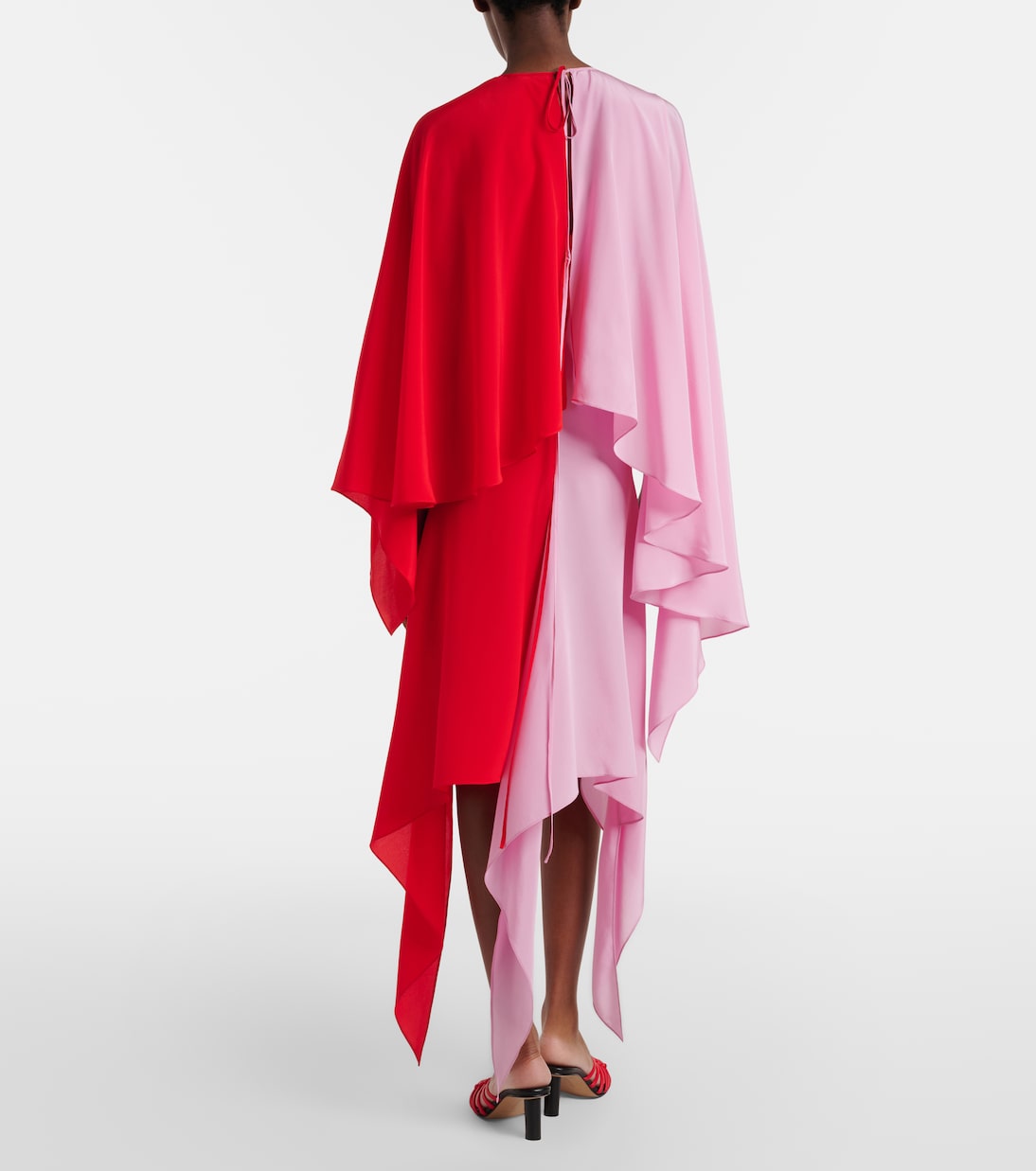 Robe midi en soie à cape | JW Anderson