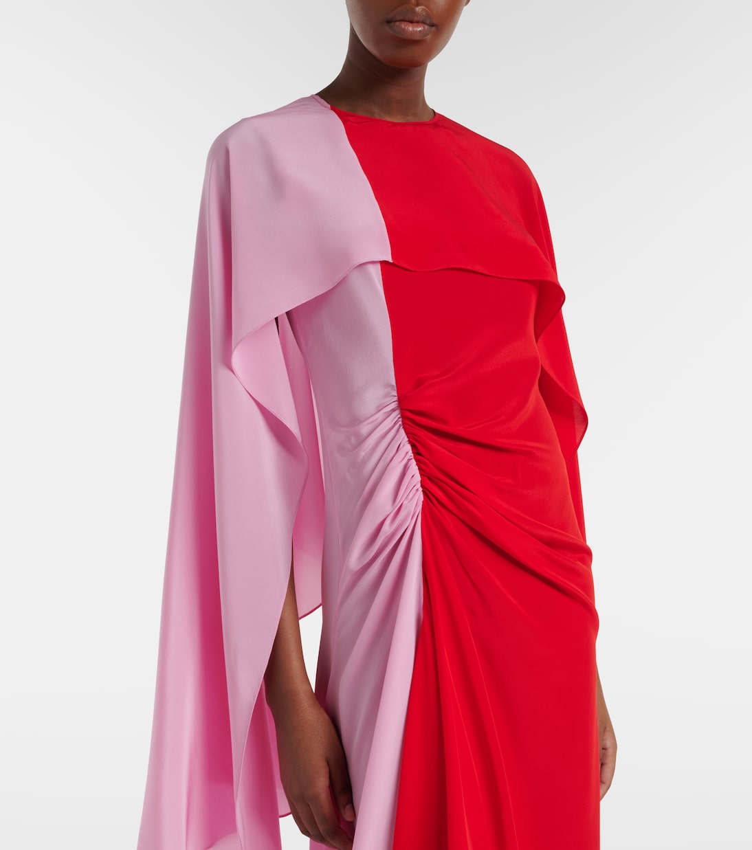 Robe midi en soie à cape | JW Anderson