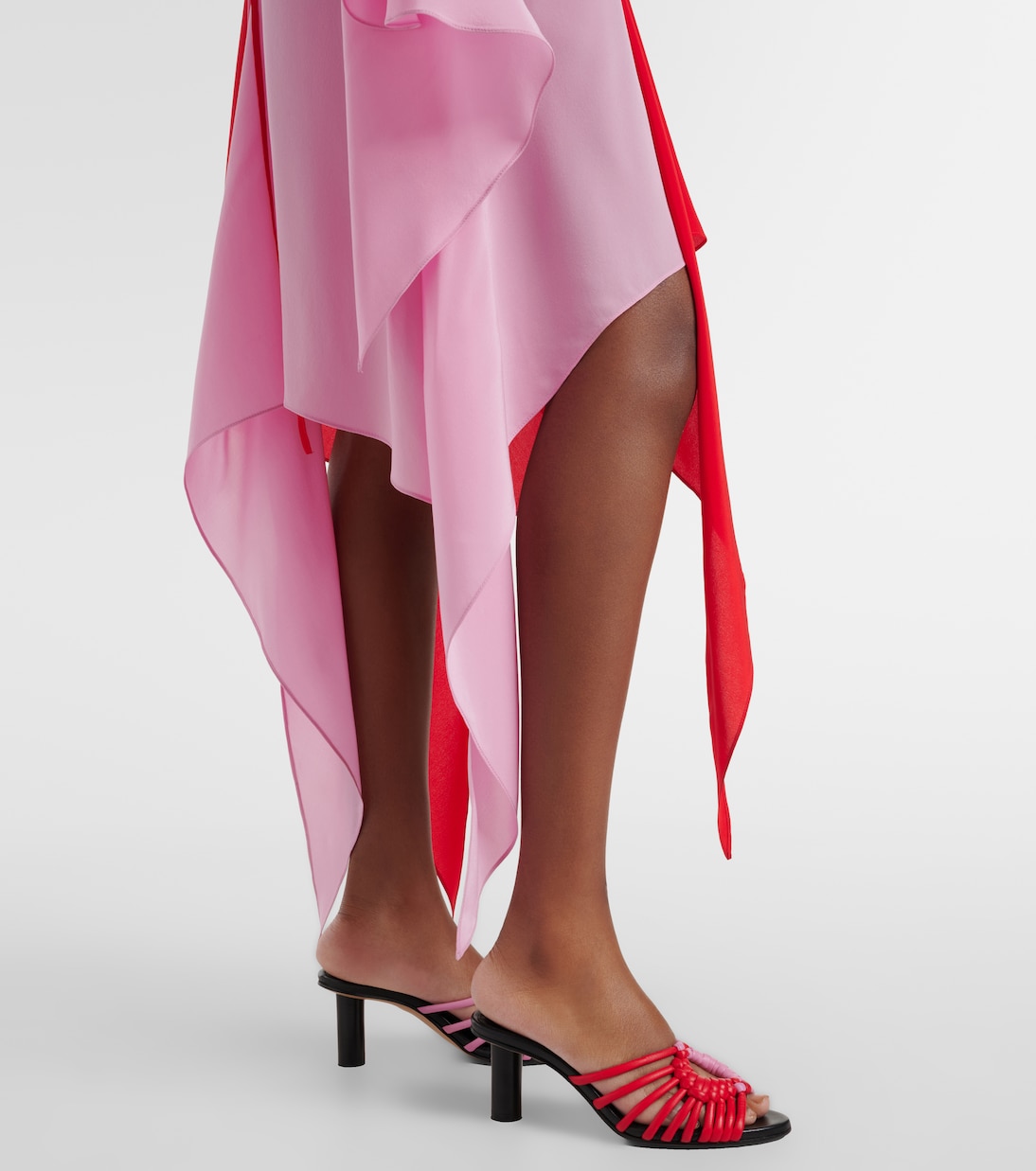 Robe midi en soie à cape | JW Anderson