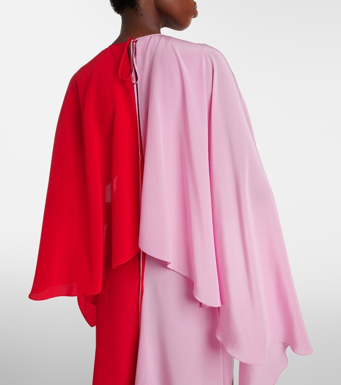 Robe midi en soie à cape | JW Anderson