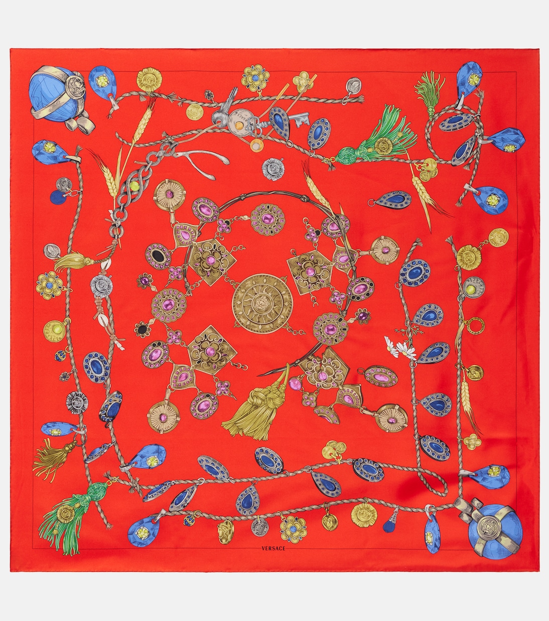 Printed silk twill scarf | Versace