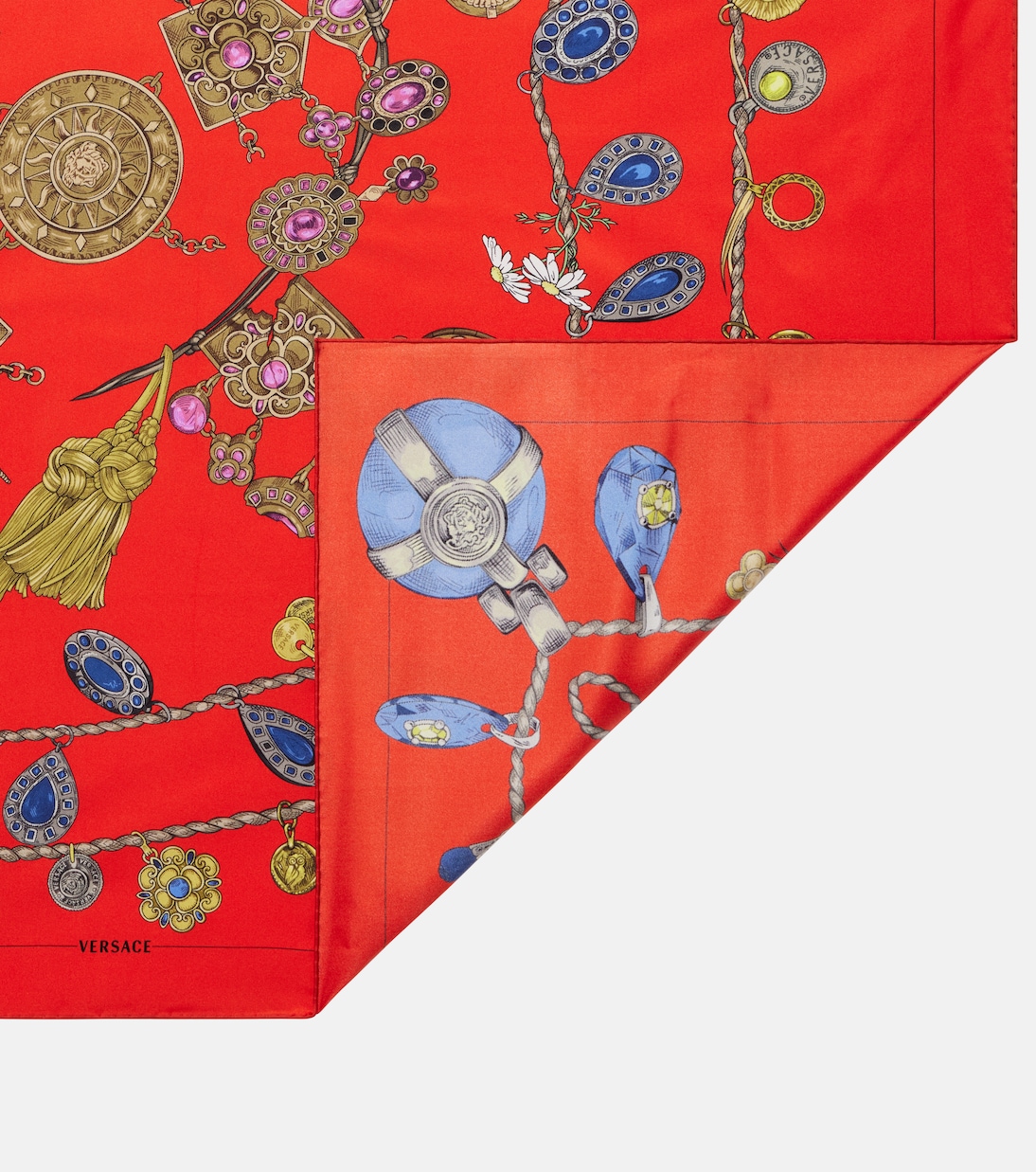 Printed silk twill scarf | Versace