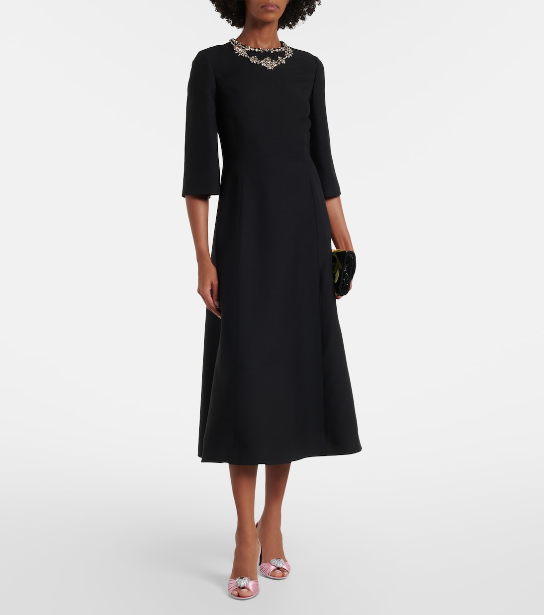 Crepe Couture embellished midi dress | Valentino