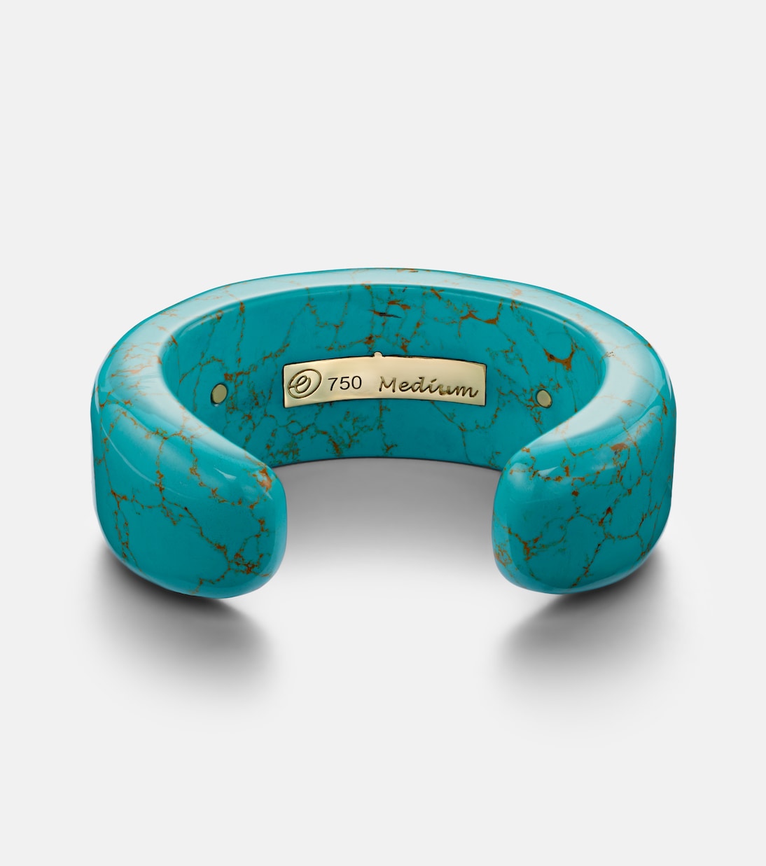 18kt gold and turquoise cuff bracelet with emeralds | Octavia Elizabeth