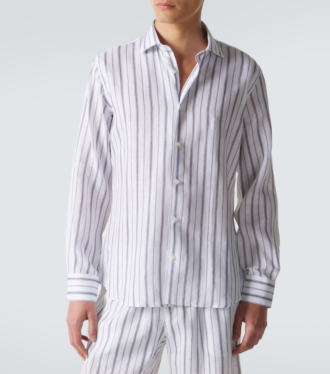 Camisa de lino a rayas | Fedeli