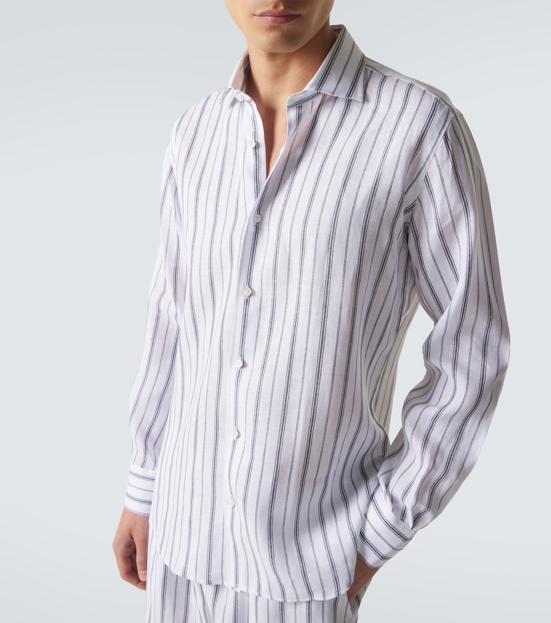 Camisa de lino a rayas | Fedeli