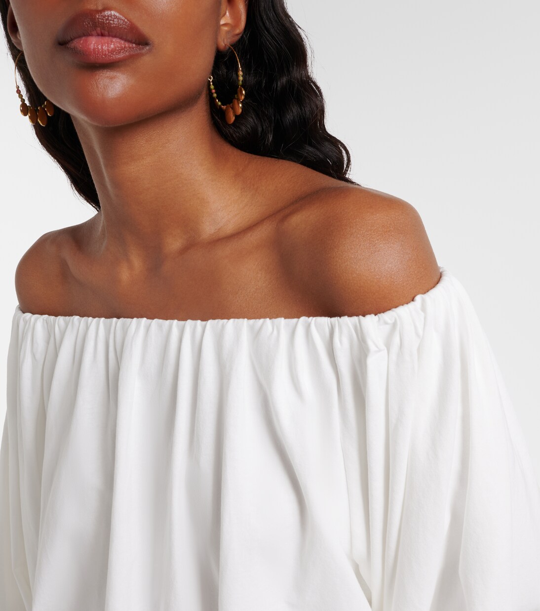 Soft Volume cotton poplin off-shoulder top | Dorothee Schumacher