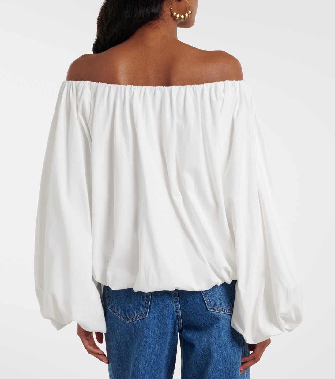 Soft Volume cotton poplin off-shoulder top | Dorothee Schumacher