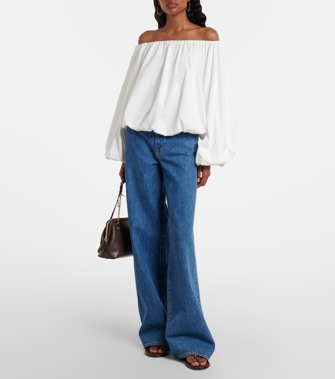 Soft Volume cotton poplin off-shoulder top | Dorothee Schumacher