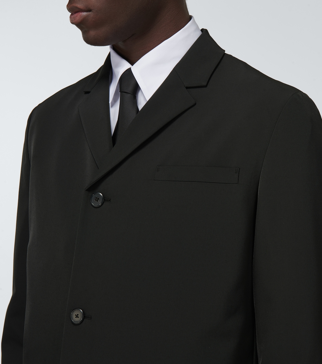 싱글 브레스티드 테크니컬 오버코트 | Prada