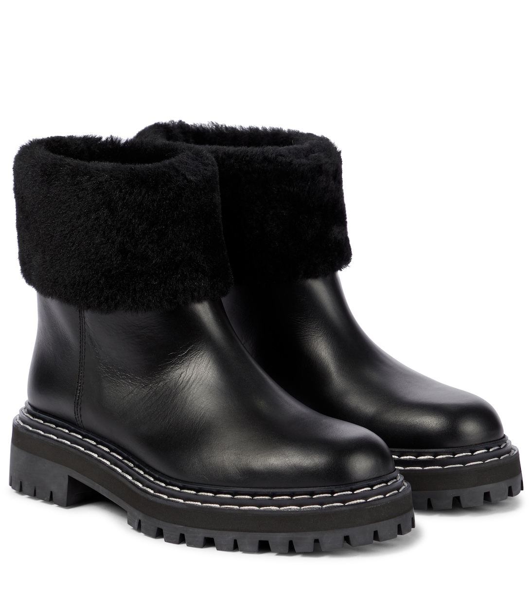 Shearling-trimmed ankle boots | Proenza Schouler