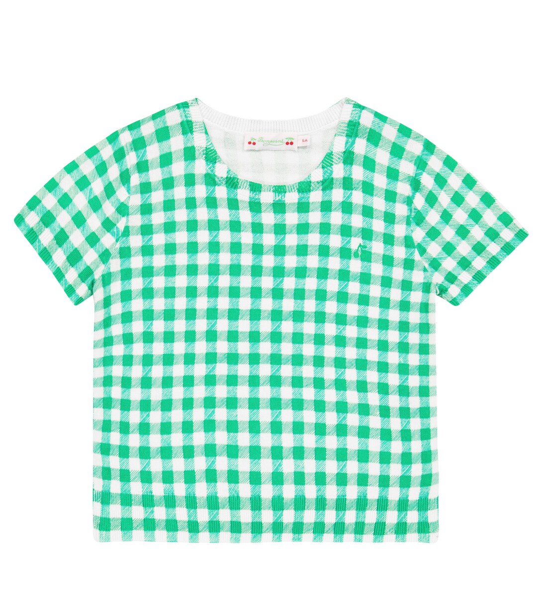 Albane gingham cotton T-shirt | Bonpoint