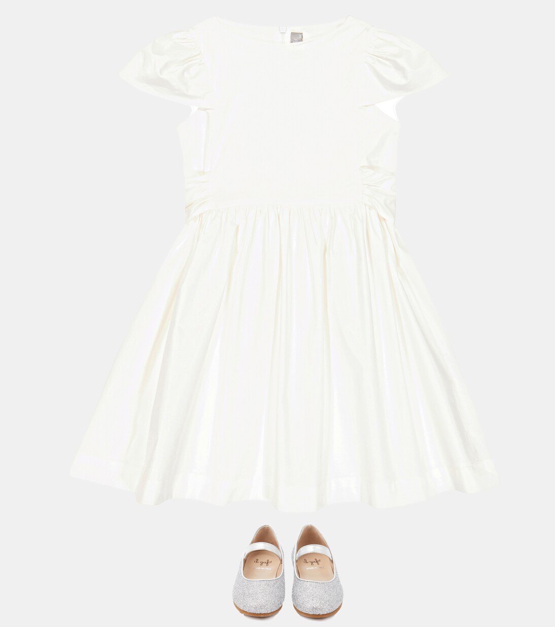 Bow-embellished cotton-sateen minidress | Il Gufo