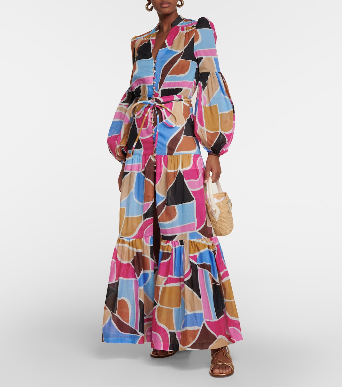 Robe longue Le Reve imprimée en coton | Rebecca Vallance