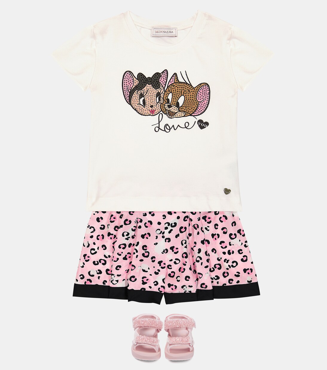 Embellished cotton-blend T-shirt | Monnalisa