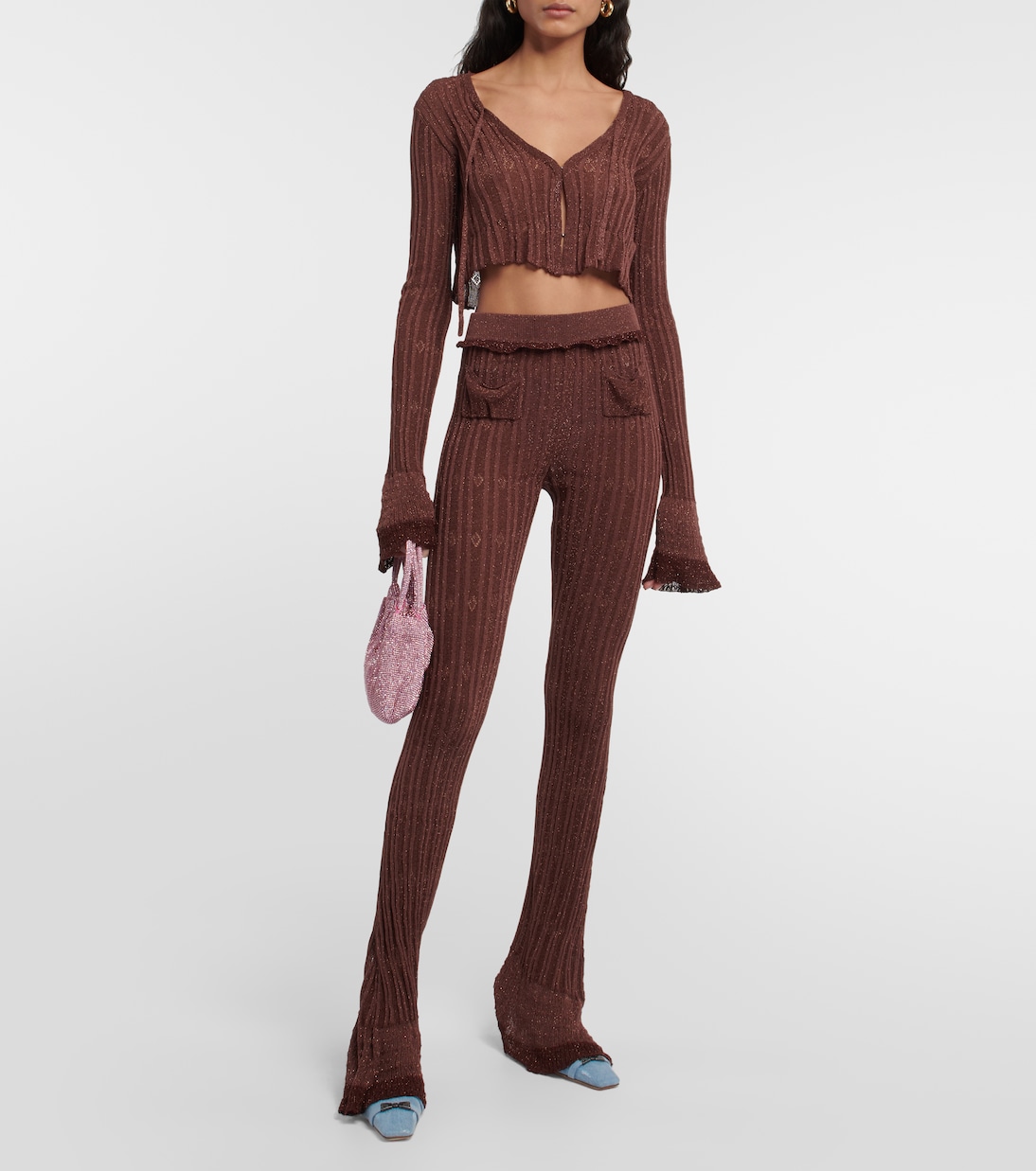 Cropped-Cardigan aus Rippstrick | KNWLS