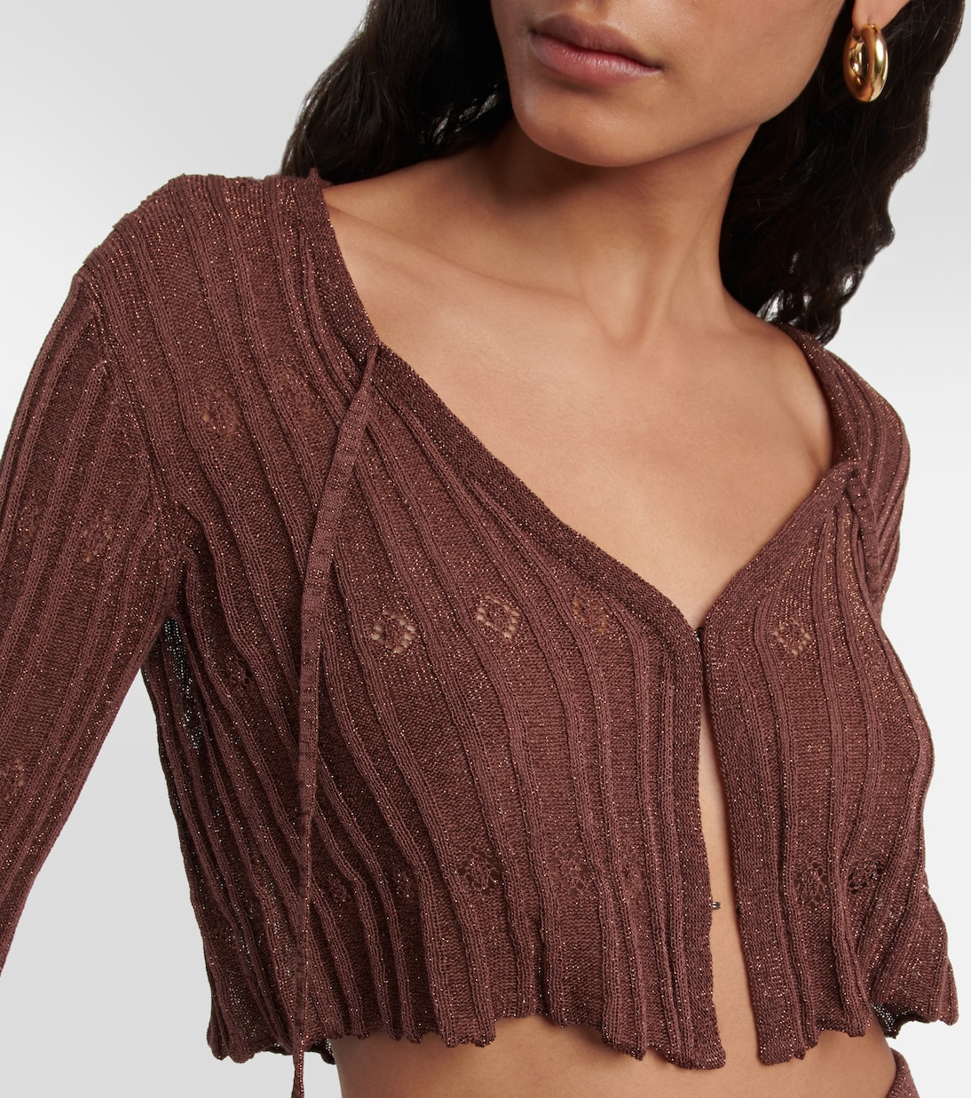 Cropped-Cardigan aus Rippstrick | KNWLS