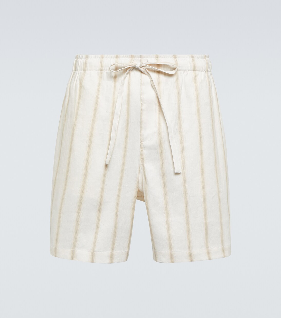 Striped linen-blend shorts | Commas