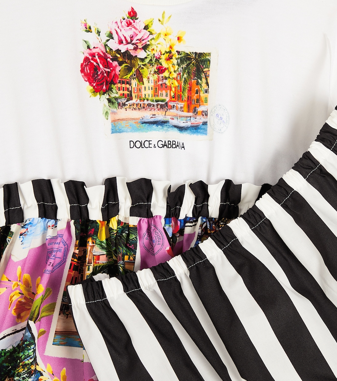 Bébé – Ensemble robe et culotte bloomer Portofino | Dolce&Gabbana Kids