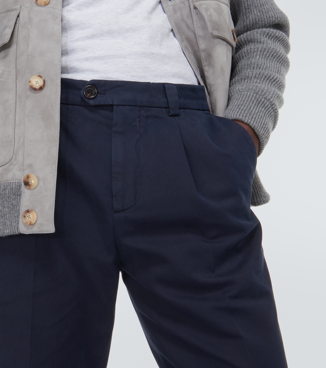 Cotton gabardine slim pants | Brunello Cucinelli