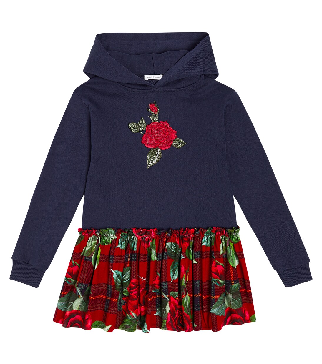 Rose printed sweatshirt dress | Dolce&Gabbana Kids