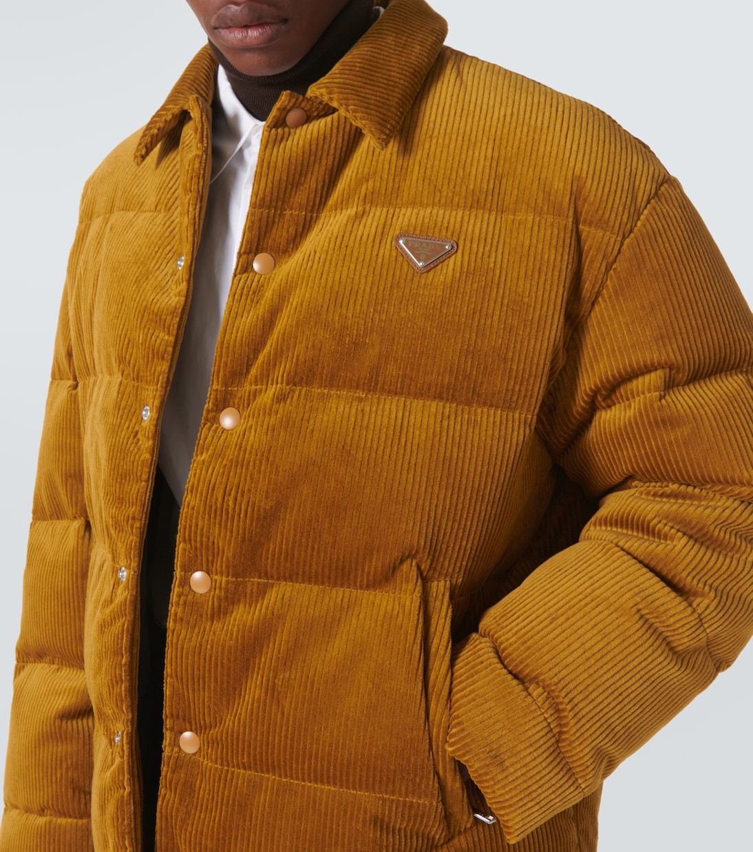 Cotton corduroy puffer jacket | Prada