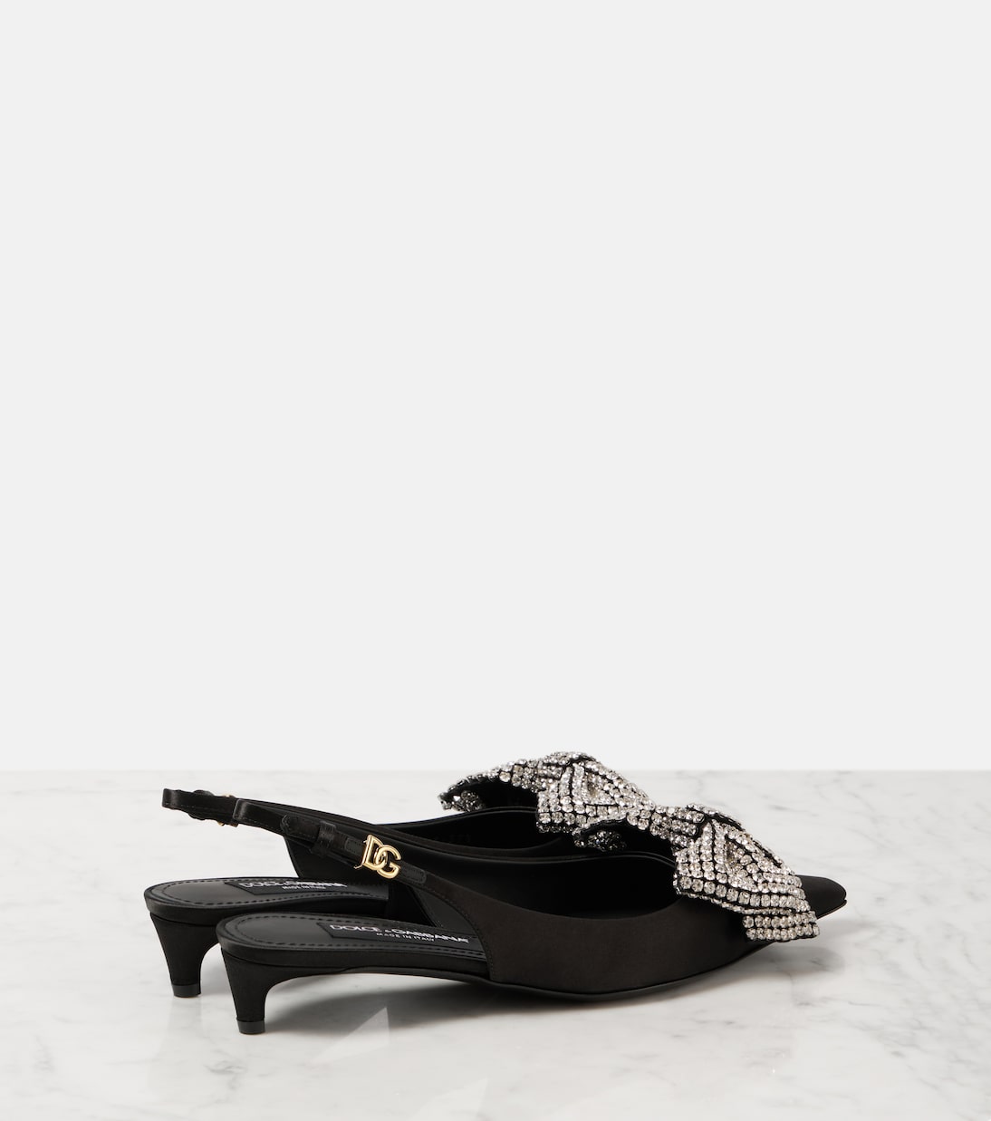 Embellished satin slingback pumps | Dolce&Gabbana