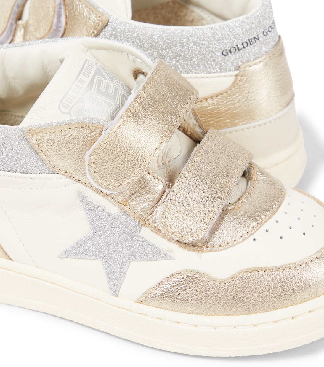 June Basket glitter leather sneakers  | Golden Goose Kids